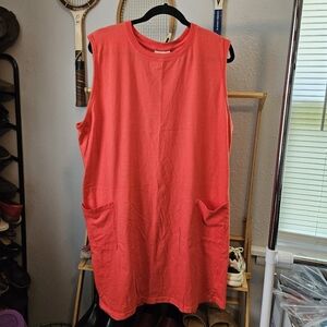 Beach by Exist free size bright orange lagenlook oversized tank coverup dress